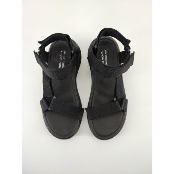 Skechers Men's Sport D’lux Walker Black Sandals Size 8 US - Picture 4 of 9